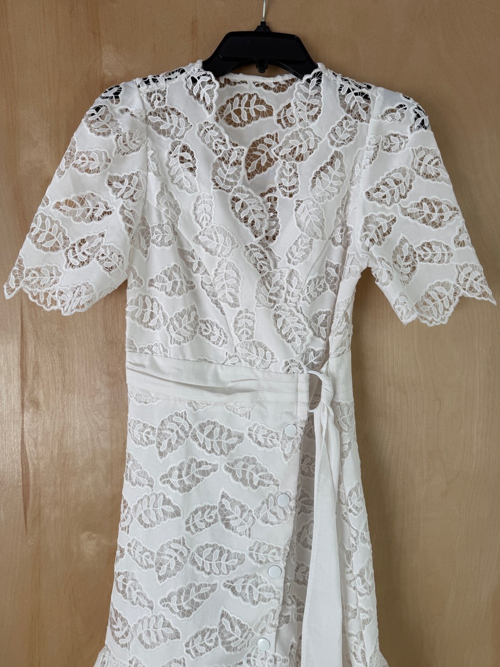 Sandro White Zalan Broderie Anglaise Lace Midi Dress V-Neck Boho Bridal T1 S - Picture 7 of 15